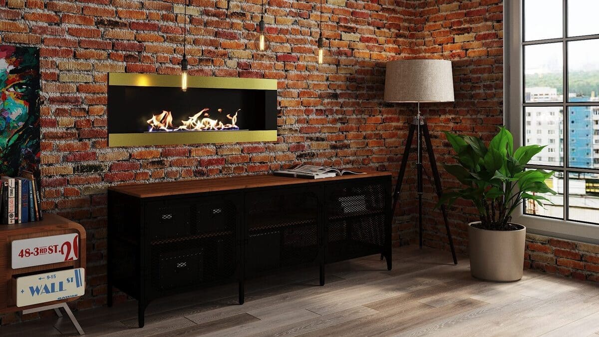 Биокамин "Русский огонь" Голд 1200N настенный с защитным и декоративным стеклом по цене 51 100 руб.