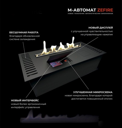 Автоматический биокамин ZeFire M 2000 шлифованный с ДУ по цене 599 000 руб.