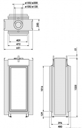 Газовый камин BellFires Vertical Bell Medium Tunnel Газовый камин BellFires Vertical Bell Medium Tunnel