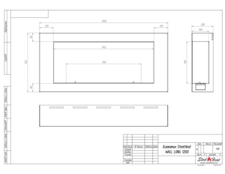 Биокамин SteelHeat WALL LONG 1200 черный Биокамин SteelHeat WALL LONG 1200 черный по цене 42 420 руб.