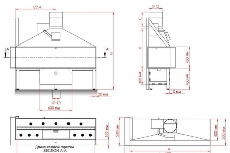 Газовая топка Vero Design NI G5 H1 G 
Газовая топка Vero Design NI G5 H1 G