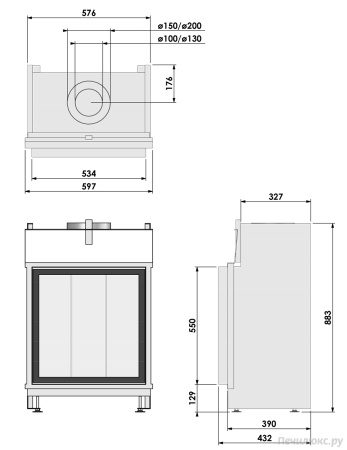 Газовый камин BellFires Original Topsham Small